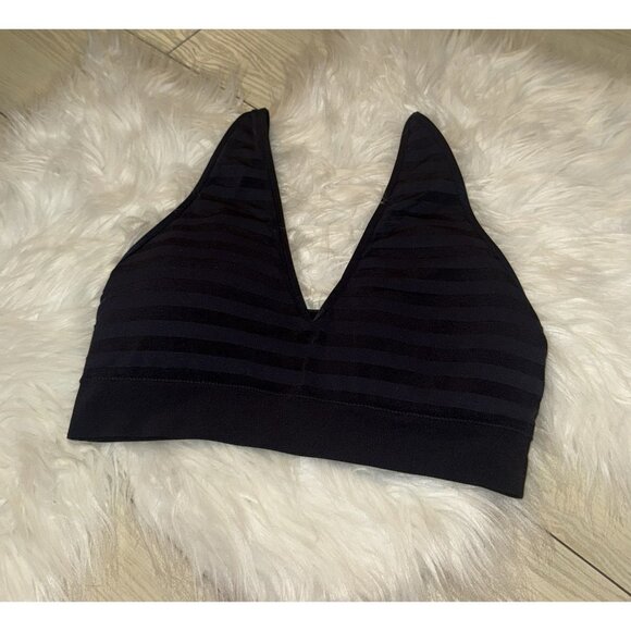 Jockey Seamfree Bralette Bra Striped Lined Wire Free Womens L Large Black - Picture 1 of 5